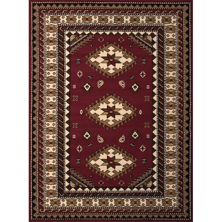 United Weavers United Weavers 851 10235 912 7 ft. 10 in. x 10 ft. 6 in. Dallas Tres Oversize Rug; Burgundy 851 10235 912
